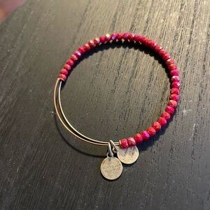Alex and Ani Red Beaded Bracelet with Gold Charms